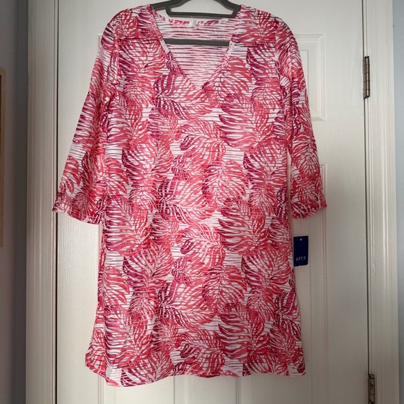 Apt. 9 Other - Apt. 9 Pink and White Tropical Cover-up